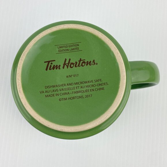 Tim Hortons Canadian Beaver Mug Limited Edition No. 017 16 oz Green Blue 2017 - Picture 5 of 6